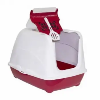 Flip Cat Kapalı Kedi Tuvaleti 50 Cm Kırmızı