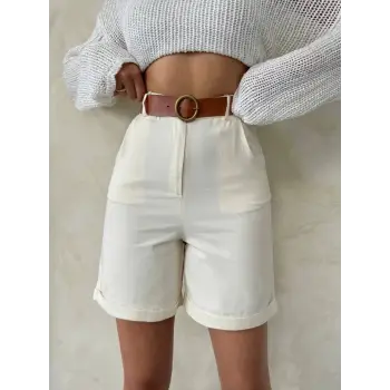 Gabardin kumaş şort