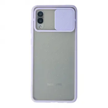 Galaxy A02 Kılıf Palm Buzlu Kamera Sürgülü Silikon - Lila