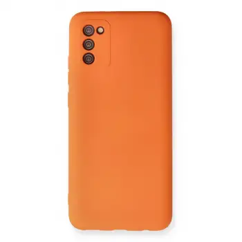 Galaxy A02S Kılıf Nano içi Kadife Silikon - Turuncu