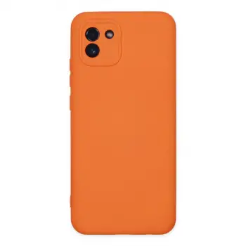Galaxy A03 Kılıf Nano içi Kadife Silikon - Turuncu