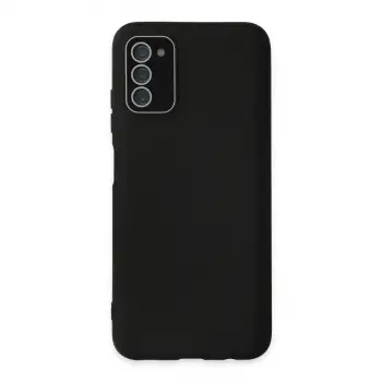 Galaxy A03S Kılıf Lansman Glass Kapak - Siyah