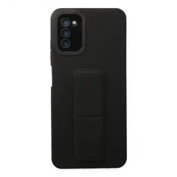 Galaxy A03S Kılıf Mega Standlı Silikon - Siyah