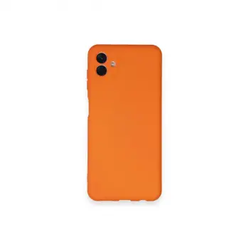 Galaxy A04 Kılıf Nano içi Kadife Silikon - Turuncu