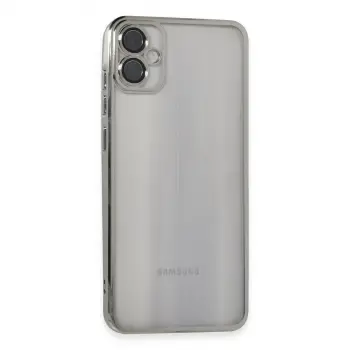 Galaxy A05 Kılıf Razer Lensli Silikon - Gümüş