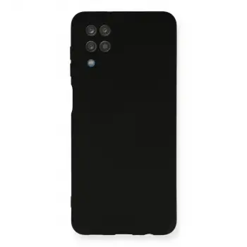 Galaxy A12 Kılıf Nano içi Kadife Silikon - Siyah