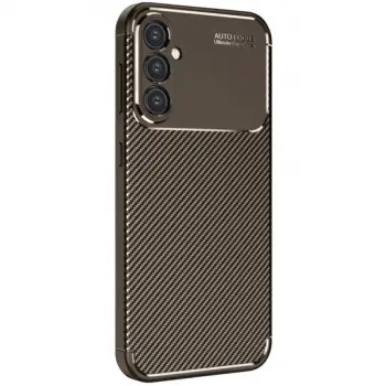 Galaxy A16 5G Kılıf Auto Focus Karbon Kapak - Kahverengi