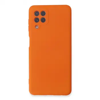 Galaxy A22 Kılıf Nano içi Kadife Silikon - Turuncu
