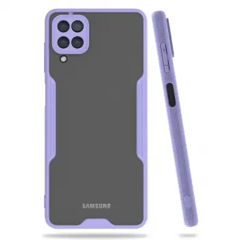 Galaxy A22 Kılıf Platin Silikon - Lila