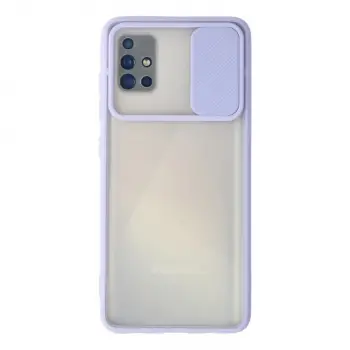 Galaxy A71 Kılıf Palm Buzlu Kamera Sürgülü Silikon - Lila