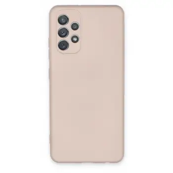 Galaxy A72 Kılıf Nano içi Kadife Silikon - Pudra