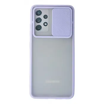 Galaxy A72 Kılıf Palm Buzlu Kamera Sürgülü Silikon - Lila