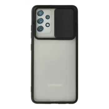 Galaxy A72 Kılıf Palm Buzlu Kamera Sürgülü Silikon - Siyah