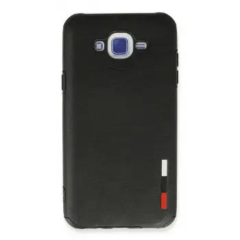 Galaxy J7 Kılıf Loop Deri Silikon - Siyah