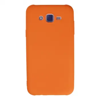 Galaxy J7 Kılıf Nano içi Kadife Silikon - Turuncu