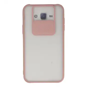 Galaxy J7 Kılıf Palm Buzlu Kamera Sürgülü Silikon - Pembe