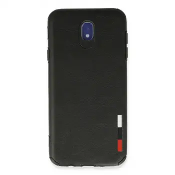 Galaxy J7 Pro / J730 Kılıf Loop Deri Silikon - Siyah