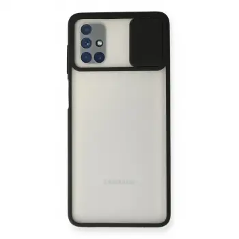 Galaxy M51 Kılıf Palm Buzlu Kamera Sürgülü Silikon - Siyah