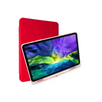 Galaxy P610 Tab S6 Lite 10.4 Kılıf Kalemlikli Mars Tablet Kılıfı - Kırmızı