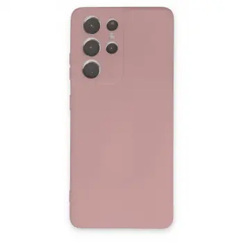 Galaxy S21 Ultra Kılıf Nano içi Kadife Silikon - Pudra