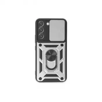 Galaxy S24 Kılıf Pars Lens Yüzüklü Silikon - Gümüş