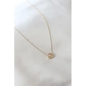 Gold Renk Minimal Kalp Figür Kadın Kolye