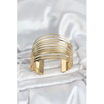 Gold Renk Pirinç Kaburga Model Kadın Bileklik