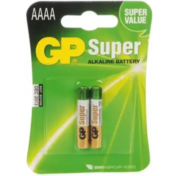 GP AAAA 25A Alkalin İncenin İncesi Pil 2li Paket GP25A-U2