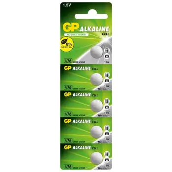 GP GPA76-C5 LR44 AG13 Alkalin Düğme Pil 5li Paket