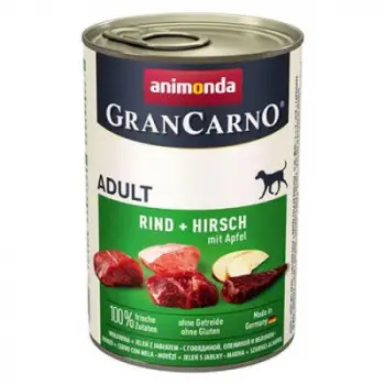 GranCarno Sığır Etli Elmalı ve Geyik Etli Yetişkin Köpek Konservesi 400 Gr