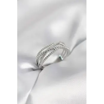 Gümüş Renk Sarmal Model Kadın Yüzük
