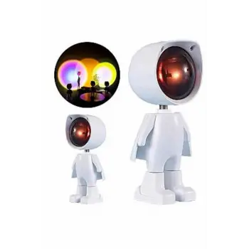 Gün Batımı Projektör Lamba Astronot Görünümlü Dekoratif Masa Lambası