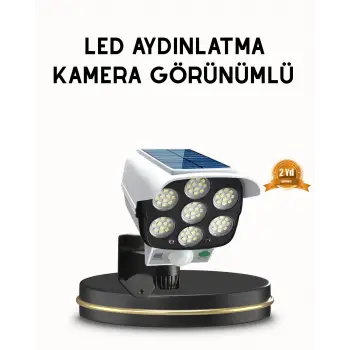 Güneş Paneliyle Şarj Olan Hareket Sensörlü Dış Mekan Güvenlik Lambası Ayarlanabilir