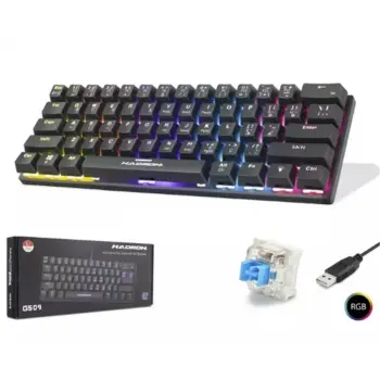 Hadron G509B Siyah Mekanik Gaming Mini Klavye Blue Switch RGB