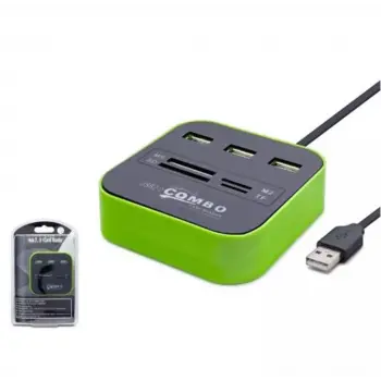 Hadron Hdx7006 Usb Hub Combo 3-Usb + Ms + Sd + M2 + Tf Yeşil