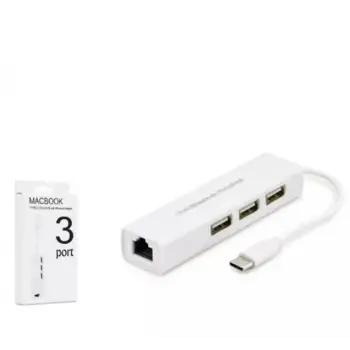 Hadron Hdx7007 Type-C Hub Combo 3-Usb + Lan Beyaz