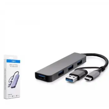 HADRON HDX7825 TYPE-C + USB3.0 HUB 4-USB3.0 GRİ