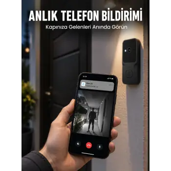 HD Kameralı Akıllı Kapı Zili | Çift Yönlü Sesli Wi-Fi Görüntülü Kapı Zili