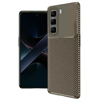 Hot 50 Pro Plus 4G Auto Focus Karbon Kapak - Kahverengi
