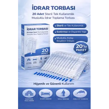 İdrar Torbası Steril Medikal İdrar Toplama Torbası 20 ADET