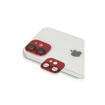 iPhone 11 Pers Alüminyum Kamera Lens - Kırmızı
