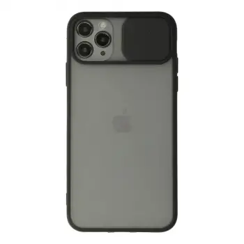 iPhone 11 Pro Max Kılıf Palm Buzlu Kamera Sürgülü Silikon - Siyah