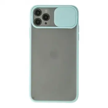 iPhone 11 Pro Max Kılıf Palm Buzlu Kamera Sürgülü Silikon - Turkuaz