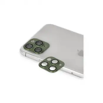 iPhone 11 Pro Max Pers Alüminyum Kamera Lens - Yeşil