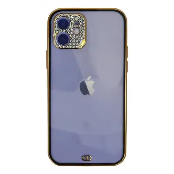 iPhone 12 Kılıf Liva Taşlı Silikon - Siyah