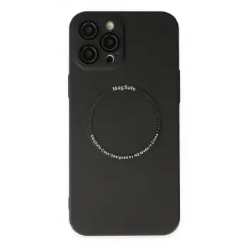 iPhone 12 Pro Kılıf Jack Magneticsafe Lens Silikon - Siyah