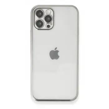 iPhone 12 Pro Kılıf Razer Lensli Silikon - Gümüş