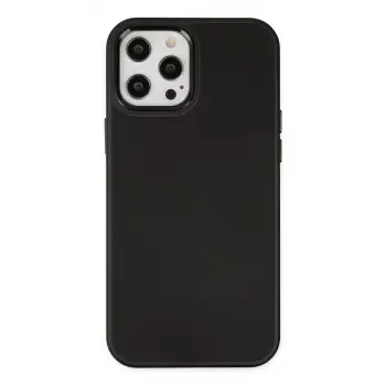 iPhone 12 Pro Max Kılıf Asya Deri Silikon - Siyah