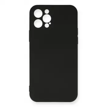 iPhone 12 Pro Max Kılıf Nano içi Kadife Silikon - Siyah