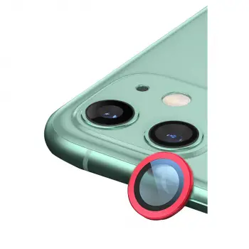 iPhone 12 Raze Metal Kamera Lens - Kırmızı